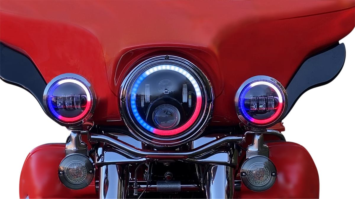 CUSTOM DYNAMICS ProGLOW™ 7" Headlamp - with Adapter - Black PG-7-14-B