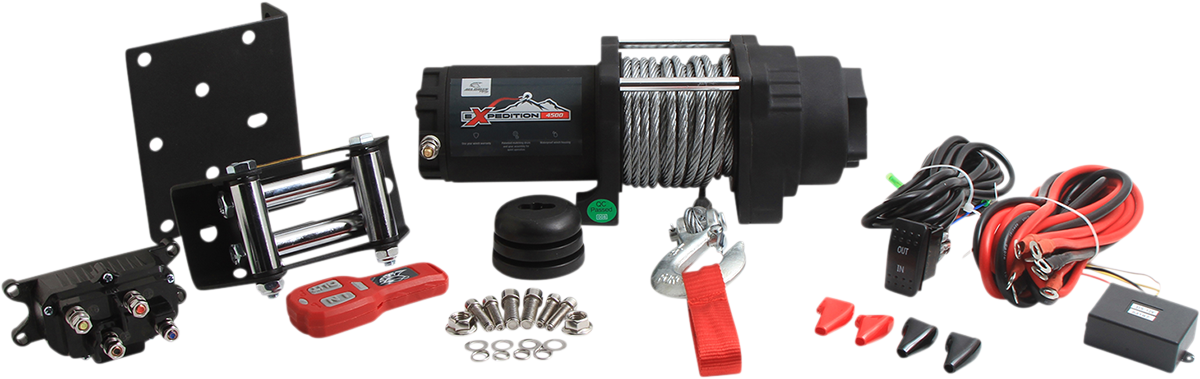 ALL BALLS Winch 4500 LB Wire with 4 Bolt Mounting - Part Number 431-01025