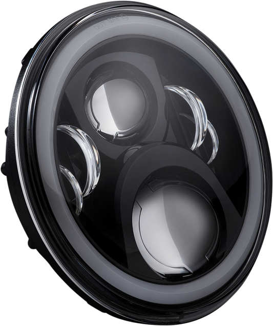 CUSTOM DYNAMICS ProGLOW™ 7" Headlamp - with Mounting Ring - Black PG-7-13-B