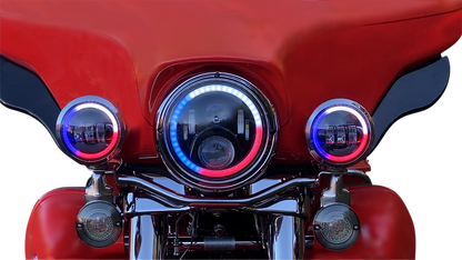 CUSTOM DYNAMICS ProGLOW™ 7" Headlamp - with Mounting Ring - Black PG-7-13-B