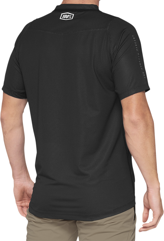 100% Celium Short-Sleeve Jersey - Dark Gray/Black - Small 41204-290-10