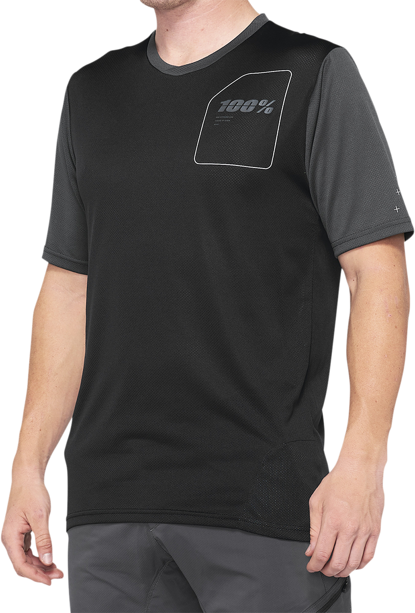 100% Ridecamp Short-Sleeve Jersey - Charcoal/Black - Medium 40027-00006