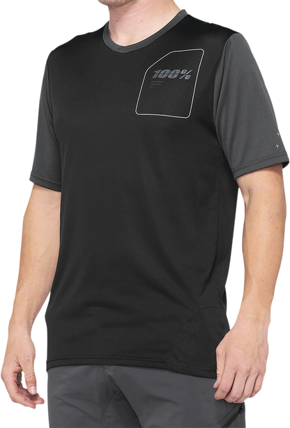 100% Ridecamp Short-Sleeve Jersey - Charcoal/Black - Medium 40027-00006