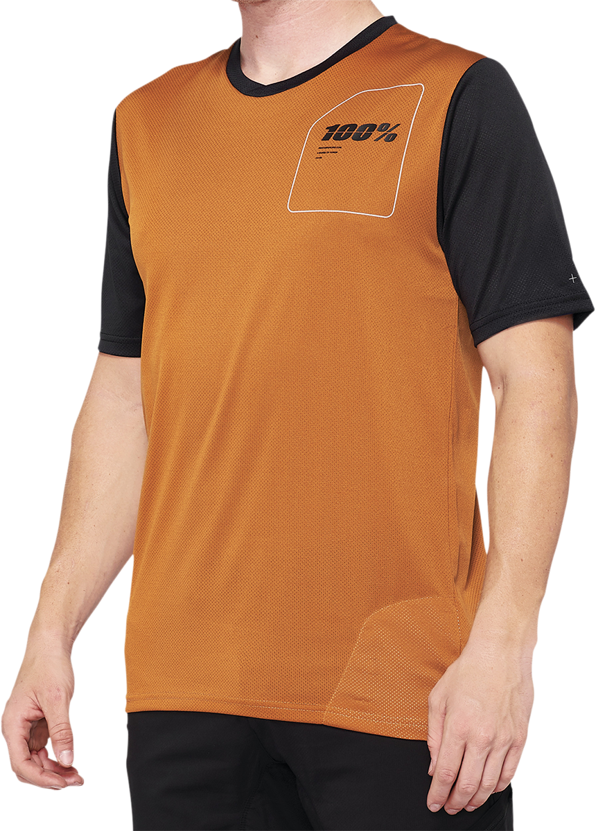 100% Ridecamp Short-Sleeve Jersey - Terracotta/Black - Large 40027-00017