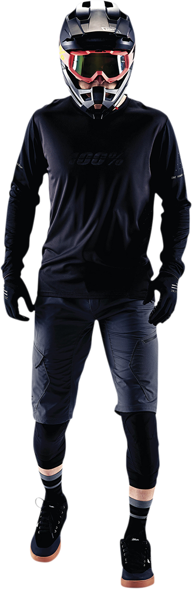 100% Ridecamp Long-Sleeve Jersey - Black/Charcoal - Medium 40028-00001