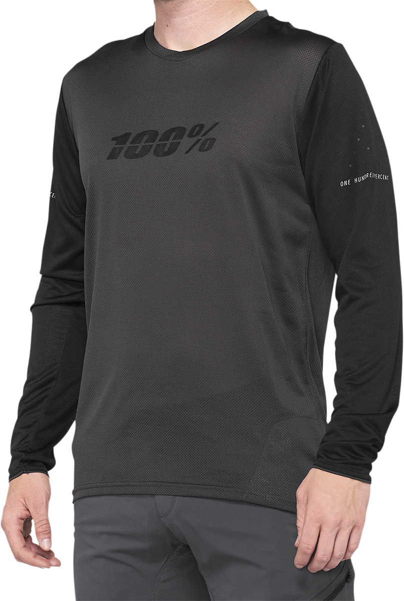 100% Ridecamp Long-Sleeve Jersey - Black/Charcoal - Large 40028-00002