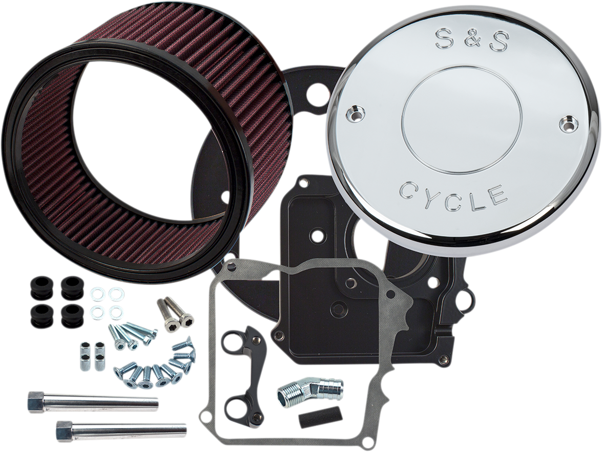 S&S CYCLE Air Cleaner Kit with Cover - Nostalgic Script - Chrome 170-0294E