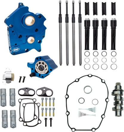 S&S CYCLE Cam Chest Kit with Plate - Chain Drive - Water Cooled - 475 Cam - Black Pushrods - M8 310-1008B