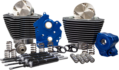 S&S CYCLE 124" Power Package - Chain Drive - Highlighted Fins - Black Pushrod Tubes - 107" M8 310-1054B