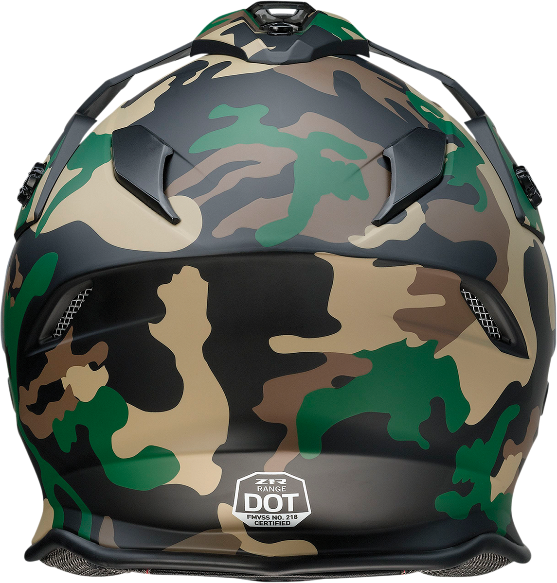 Z1R Range Woodland Camo Motorcycle Helmet 2XL with Drop-Down Sun Visor and Removable Linings