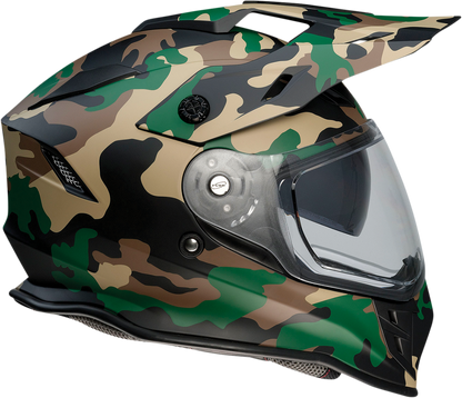 Z1R Range Woodland Camo Motorcycle Helmet 2XL with Drop-Down Sun Visor and Removable Linings
