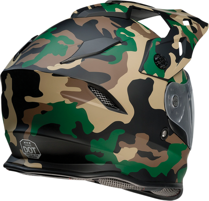 Z1R Range Woodland Camo Motorcycle Helmet 2XL with Drop-Down Sun Visor and Removable Linings