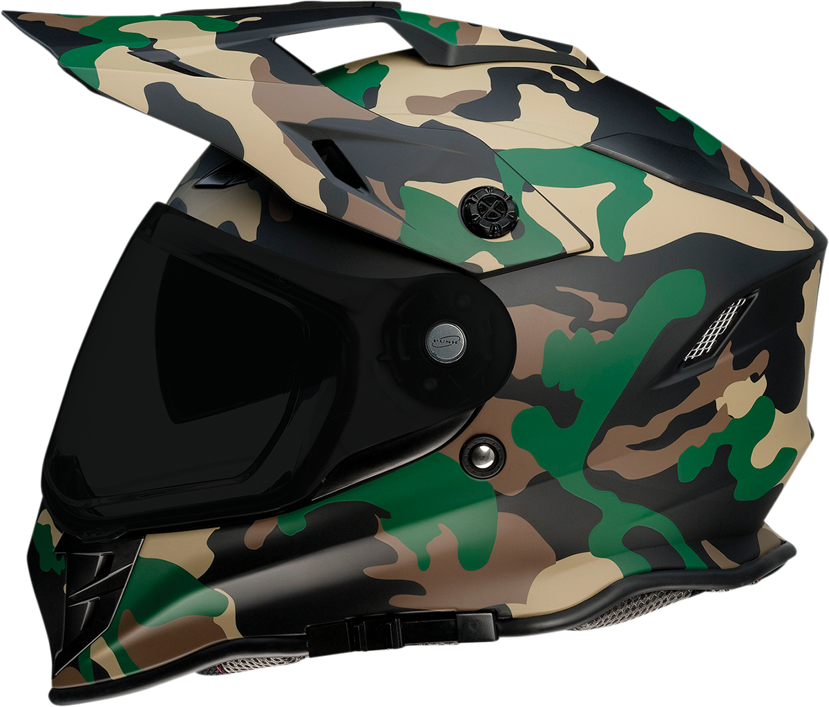 Z1R Range Woodland Camo Motorcycle Helmet 2XL with Drop-Down Sun Visor and Removable Linings