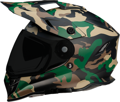 Z1R Range Woodland Camo Motorcycle Helmet 2XL with Drop-Down Sun Visor and Removable Linings