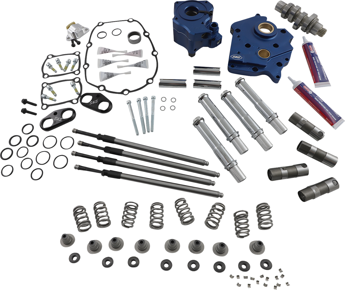 S&S CYCLE Cam Chest Kit with Plate - Chain Drive - Oil Cooled - 540 Cam - Chrome Pushrods - M8 310-1118A