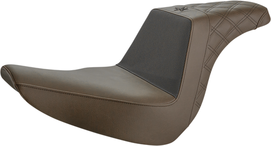 SADDLEMEN Unknown Industries Seat - Front Carbon Fiber/Black Gripper Lumbar/Rear Lattice - FL/FX '18-'23 UN18-29-173BR