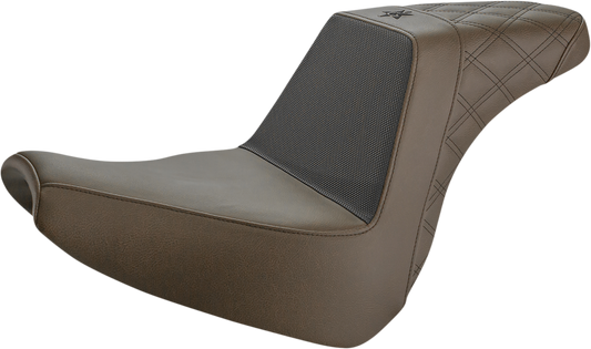 SADDLEMEN Unknown Industries Seat - Front Carbon Fiber/Black Gripper Lumbar/Rear Lattice Stitch - FXBR '18-'20 UN18-31-173BR