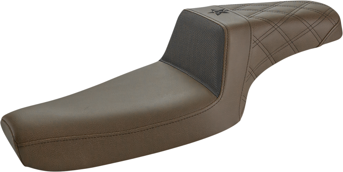 SADDLEMEN Unknown Industries Seat - Front Carbon Fiber/Black Gripper Lumbar/Rear Lattice Stitch - XL UN79-03-173BR