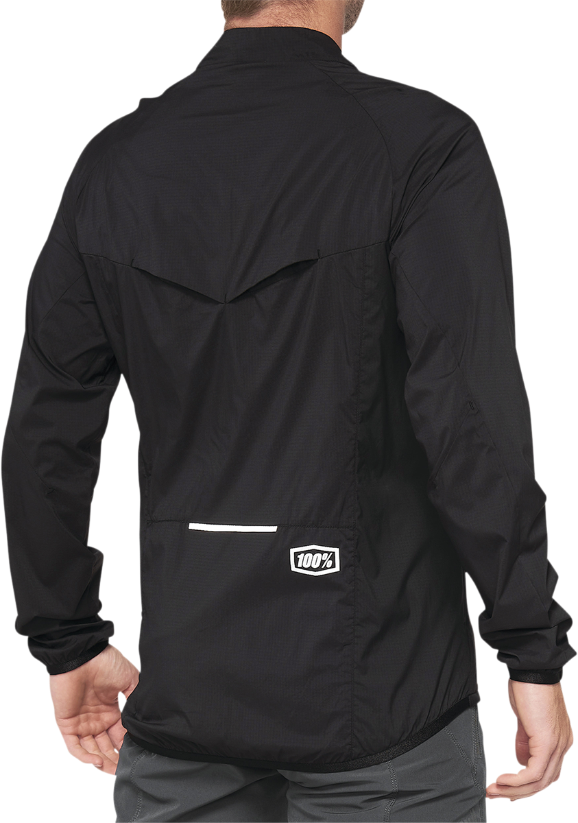 100% Corridor Stretch Windbreaker Jacket - Black - Small 40042-00000