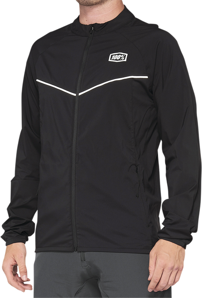 100% Corridor Stretch Windbreaker Jacket - Black - Small 40042-00000