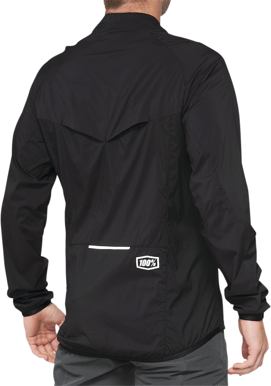 100% Corridor Stretch Windbreaker Jacket - Black - Medium 40042-00001