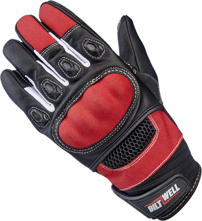 BILTWELL Bridgeport Gloves - Red - Medium 1509-0801-303