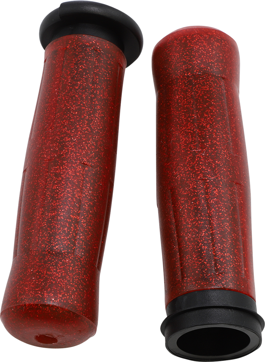AVON GRIPS Old School Rubber Grips - Throttle-By-Wire - Sparkling Red OLD-69-SRED-FLY