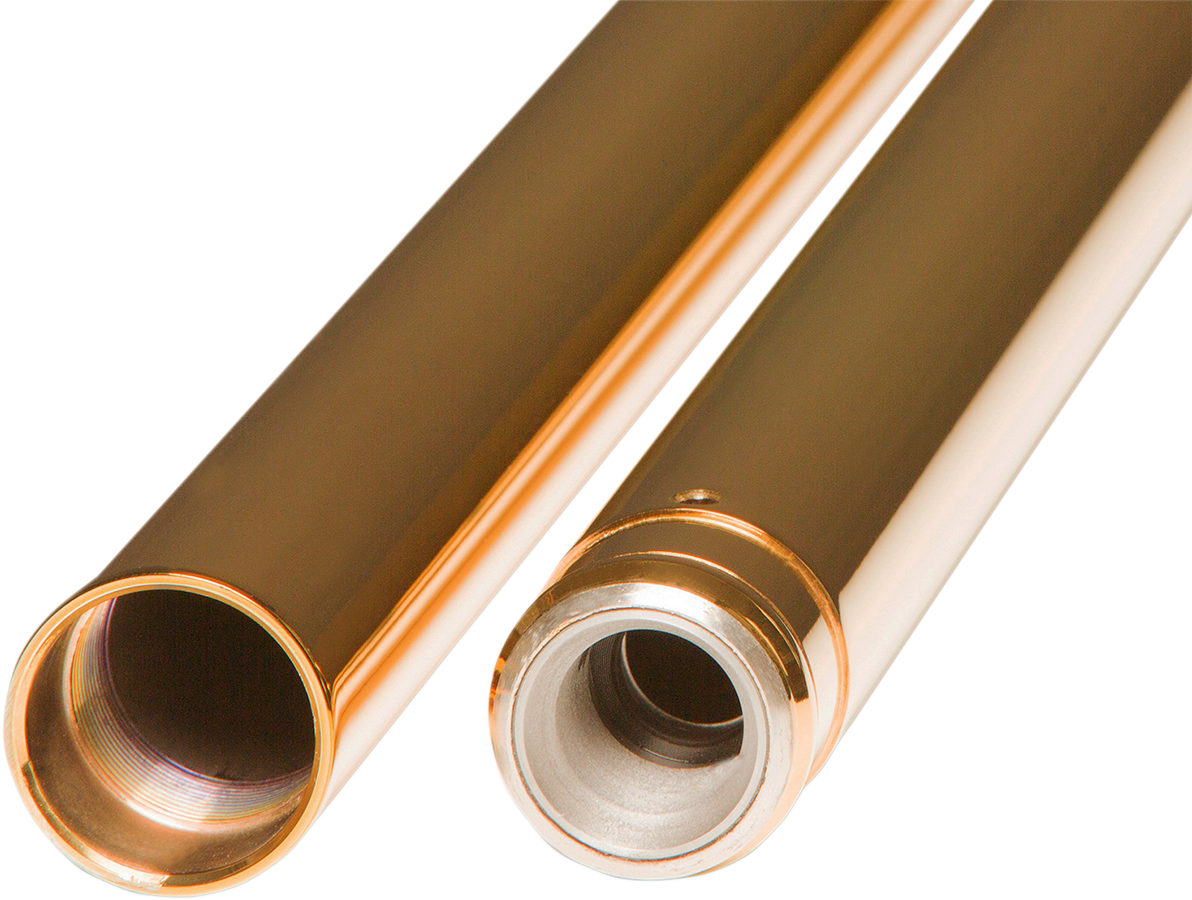 CUSTOM CYCLE ENGINEERING Inverted Fork Tubes - 43 mm - +4" Length - Gold 710078
