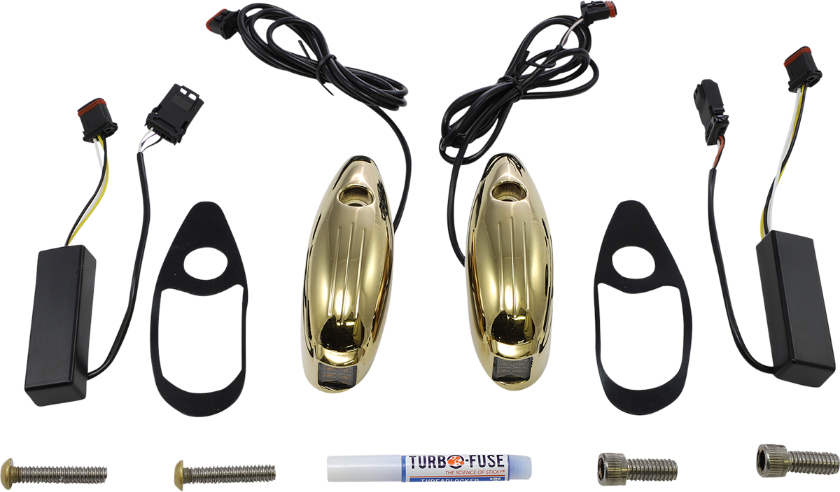 CUSTOM DYNAMICS Turn Signal - FLTR - Gold PB-RG-TS-15-G