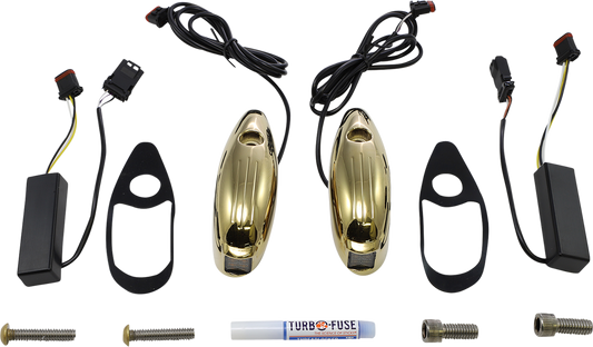 CUSTOM DYNAMICS Turn Signal - FLTR - Gold PB-RG-TS-15-G