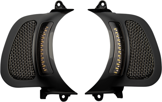 CUSTOM DYNAMICS LED Vent Insert - Amber/White - Black w/ Stainless Mesh CD-RG-V-AW2-B