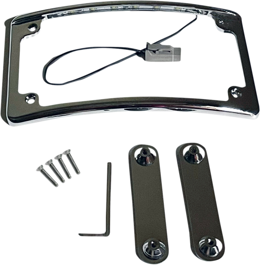 CUSTOM DYNAMICS License Plate Frame - LED - Chrome LPF-RAD-CVO-C