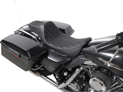 DRAG SPECIALTIES SEATS Extended Reach Predator III Seat - Double Diamond - Black Stitching - FL '99-'07 08011369