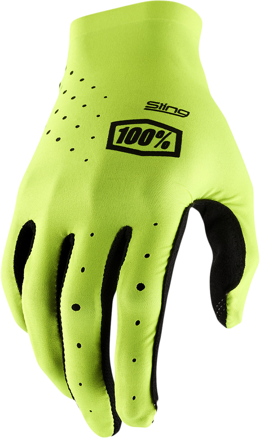 100% Sling MX Gloves - Fluorescent Yellow - Medium 10023-00006