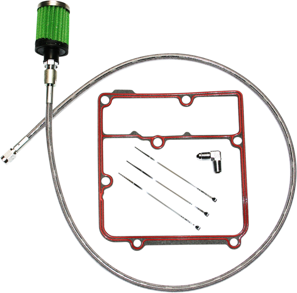 FEULING PARTS Oil Tank Breather Kit - Stainless - 99'-05' Dyna 3070