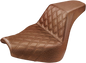 SADDLEMEN Step-Up Seat - Front Lattice Stitch - Brown - FXBR/S '18-'20 818-31-172BR