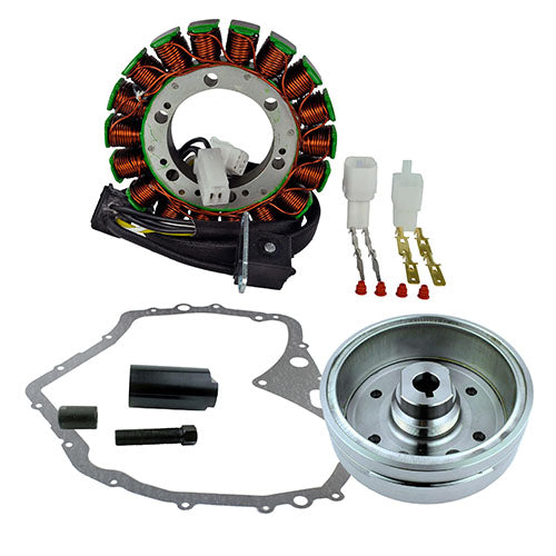 RMSTATOR IMPROVED FLYWHEEL + PULLER + STATOR + GASKET