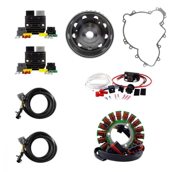 SPLYT STATOR+REGULATOR+DUAL BATTERY ISOLATOR MONITOR+FLYWHEEL