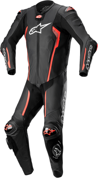 ALPINESTARS Missile v2 1-Piece Leather Suit - Black/Red Fluo - US 46 / EU 56 3150122-1030-56