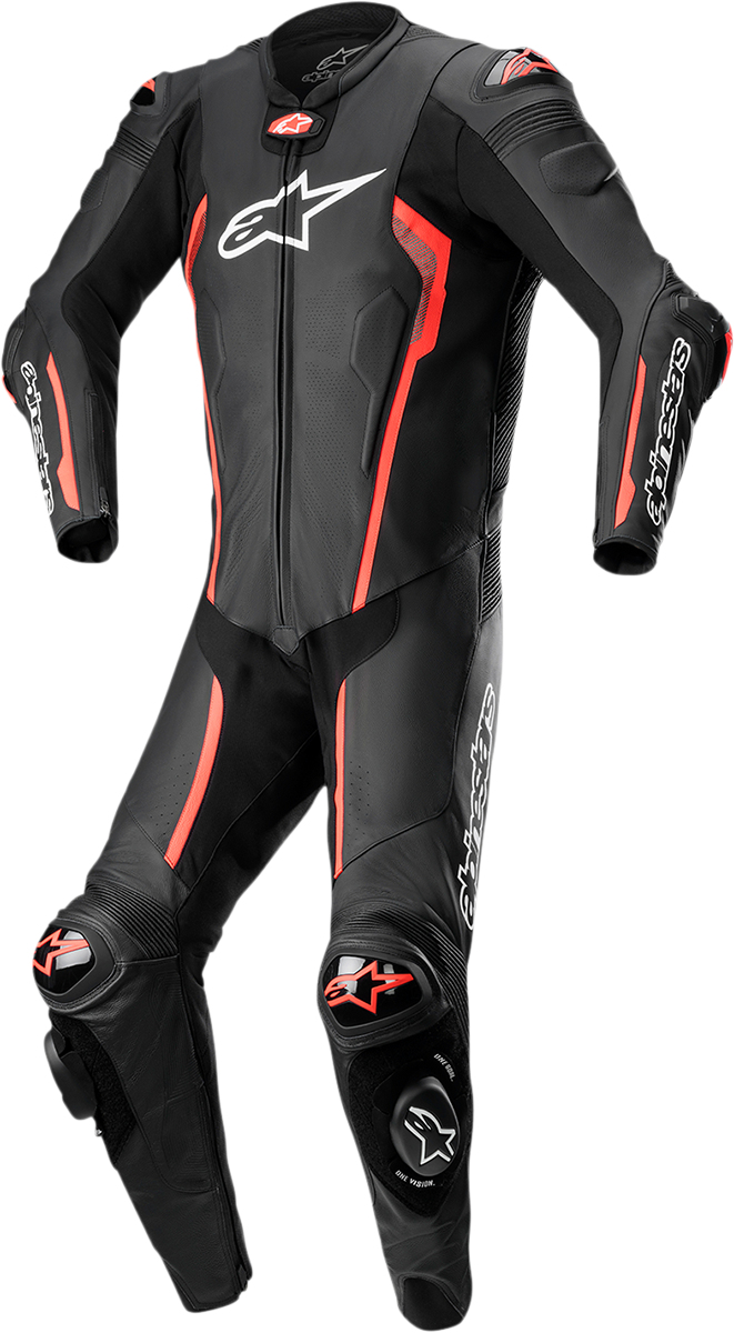 ALPINESTARS Missile v2 1-Piece Leather Suit - Black/Red Fluo - US 44 / EU 54 3150122-1030-54