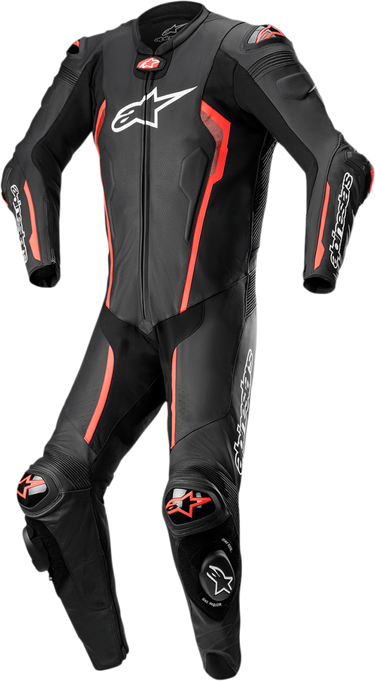 ALPINESTARS Missile v2 1-Piece Leather Suit - Black/Red Fluo - US 44 / EU 54 3150122-1030-54