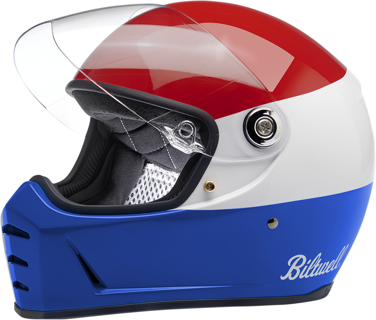 BILTWELL Lane Splitter Helmet - Podium - Gloss Red/White/Blue - XS 1004-549-101
