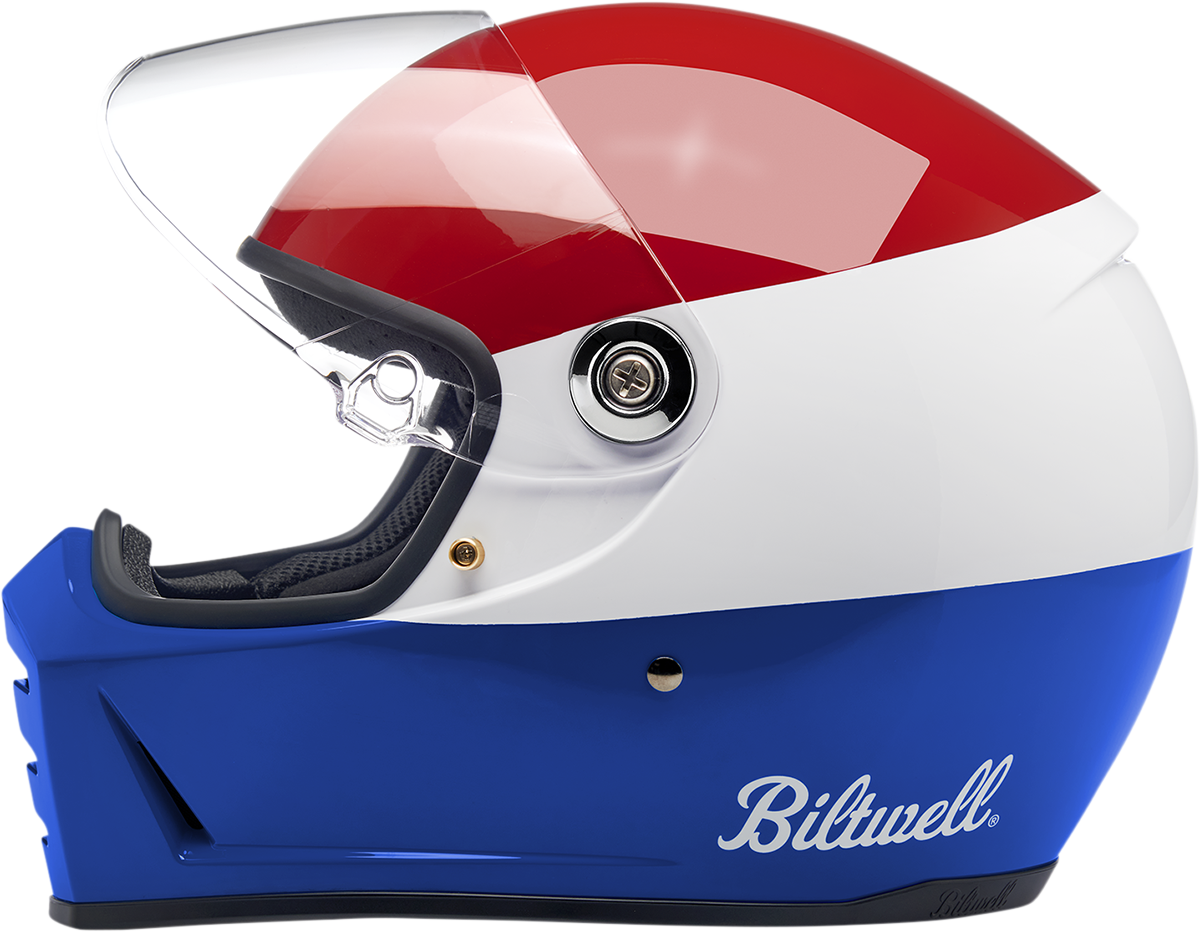 BILTWELL Lane Splitter Helmet - Podium - Gloss Red/White/Blue - XS 1004-549-101