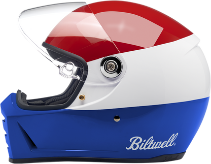 BILTWELL Lane Splitter Helmet - Podium - Gloss Red/White/Blue - XS 1004-549-101