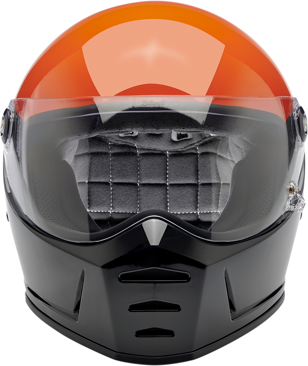 BILTWELL Lane Splitter Helmet - Podium - Gloss Orange/Gray/Black - Large 1004-550-104