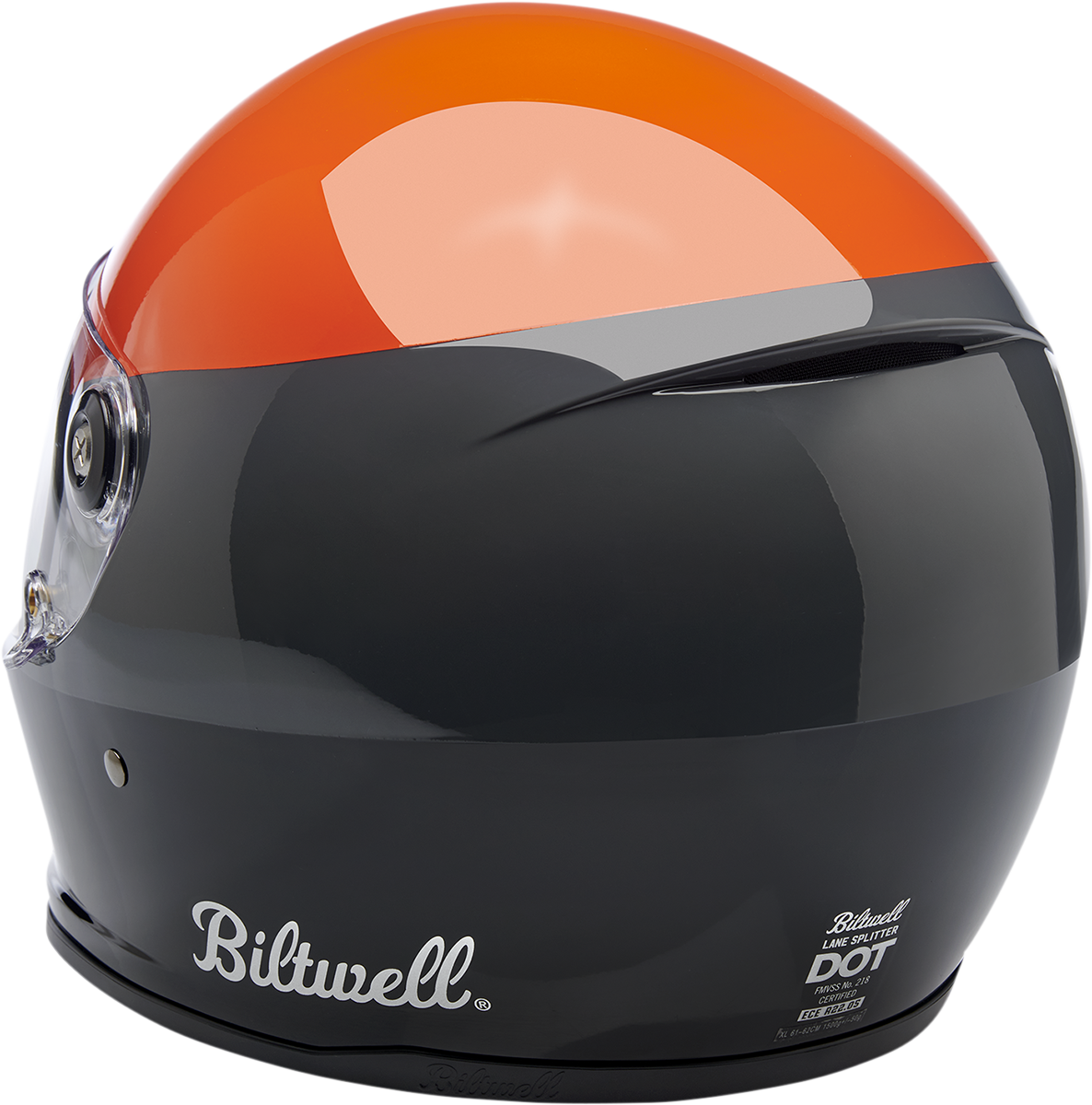 BILTWELL Lane Splitter Helmet - Podium - Gloss Orange/Gray/Black - Large 1004-550-104
