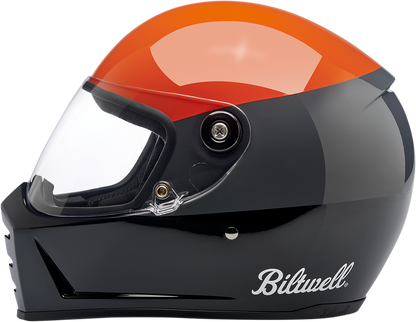 BILTWELL Lane Splitter Helmet - Podium - Gloss Orange/Gray/Black - Large 1004-550-104