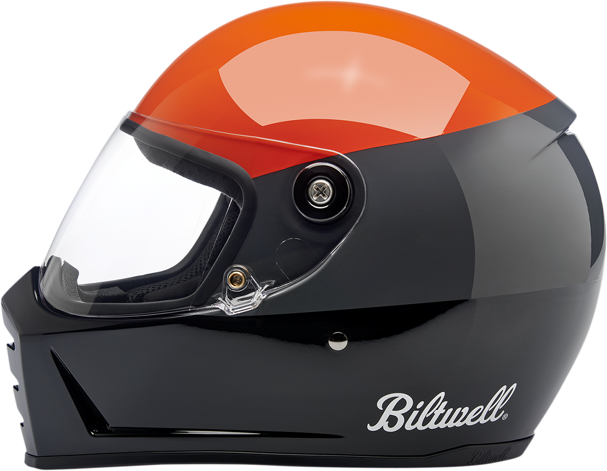 BILTWELL Lane Splitter Helmet - Podium - Gloss Orange/Gray/Black - XS 1004-550-101