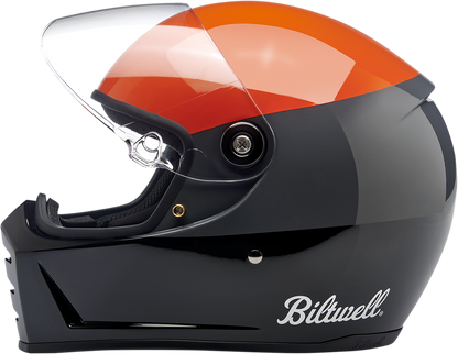 BILTWELL Lane Splitter Helmet - Podium - Gloss Orange/Gray/Black - XS 1004-550-101