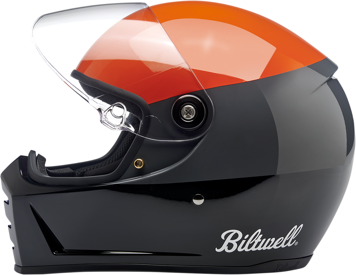 BILTWELL Lane Splitter Helmet - Podium - Gloss Orange/Gray/Black - Large 1004-550-104